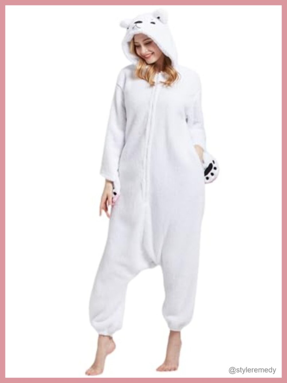 Adult Animal Onesie Cosplay Halloween Costume Polar Fleece One-Piece Pajama - Picture 3 of 6